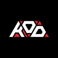 Kod-Dreieck-Buchstaben-Logo-Design mit Dreiecksform. Kod-Dreieck-Logo-Design-Monogramm. Kod-Dreieck-Vektor-Logo-Vorlage mit roter Farbe. Kod dreieckiges Logo einfaches, elegantes und luxuriöses Logo. kod vektor