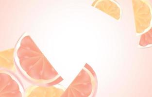 frisches gesundes essen orange obst pastellfarbener hintergrund vektor