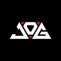Jog-Dreieck-Buchstaben-Logo-Design mit Dreiecksform. Jog-Dreieck-Logo-Design-Monogramm. Jog-Dreieck-Vektor-Logo-Vorlage mit roter Farbe. Jog Dreieckiges Logo Einfaches, elegantes und luxuriöses Logo. laufen vektor