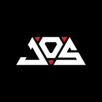 Jos-Dreieck-Buchstaben-Logo-Design mit Dreiecksform. Jos-Dreieck-Logo-Design-Monogramm. Jos-Dreieck-Vektor-Logo-Vorlage mit roter Farbe. Jos dreieckiges Logo einfaches, elegantes und luxuriöses Logo. jos vektor