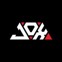 Jox-Dreieck-Buchstaben-Logo-Design mit Dreiecksform. Jox-Dreieck-Logo-Design-Monogramm. Jox-Dreieck-Vektor-Logo-Vorlage mit roter Farbe. Jox dreieckiges Logo einfaches, elegantes und luxuriöses Logo. jox vektor