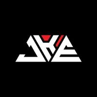 JKE Dreiecksbuchstabe-Logo-Design mit Dreiecksform. JKE-Dreieck-Logo-Design-Monogramm. JKE-Dreieck-Vektor-Logo-Vorlage mit roter Farbe. jke dreieckiges Logo einfaches, elegantes und luxuriöses Logo. jke vektor