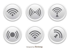 Vit Knapp Wifi Logo Vektorer