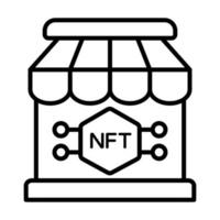 Shop-Symbol, nicht fungibles Token, digitale Technologie. vektor