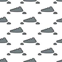 nahtloses Muster mit Wolken. niedlicher Gekritzeldruck mit Wolken. Vektorhintergrund für Textilien. vektor