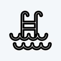 Symbol schwimmen. geeignet für gesundes Symbol. Linienstil. einfaches Design editierbar. Design-Vorlagenvektor. einfache Abbildung vektor