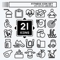 Icon-Set-Fitness. geeignet für gesundes Symbol. Linienstil. einfaches Design editierbar. Design-Vorlagenvektor. einfache Abbildung vektor