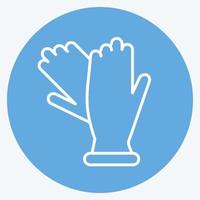 Icon-Handschuhe. geeignet für Kindersymbol. blaue augen stil. einfaches Design editierbar. Design-Vorlagenvektor. einfache Abbildung vektor