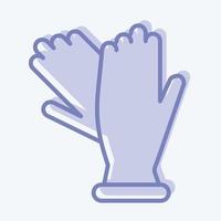 Icon-Handschuhe. geeignet für Kindersymbol. zweifarbiger Stil. einfaches Design editierbar. Design-Vorlagenvektor. einfache Abbildung vektor