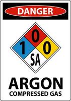 nfpa gefahr argon druckgas 1-0-0-sa zeichen vektor