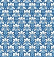ljusblå sömlös vektorbakgrund i art nouveau-stil med en bukett vita blommor vektor