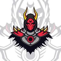 rött ansikte golden horned hjälte gaming avatar vektor maskot