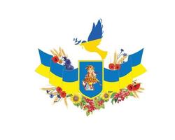 ukrainska solrosflaggan fågel Ukraina vektor