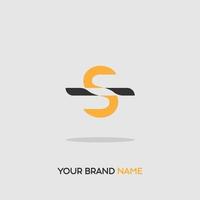 logo icon design letter s einfach elegant luxus orange grau trendy für versicherungsunternehmen eps 10 vektor