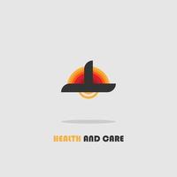 Logo Icon Design Gesundheits- und Pflegeton Orange für Gesundheitsunternehmen, Luxus einfach elegant trendig eps 10 vektor