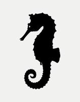 Seepferdchen-Silhouette, Hippocampus-Meereslebewesen-Illustration. vektor