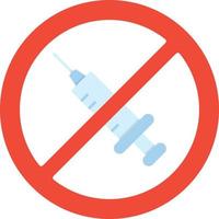keine Impfstoffe flaches Symbol vektor