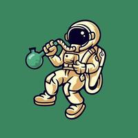 Unkraut-Astronauten-Aufkleber-T-Shirt-Illustration vektor