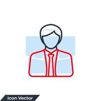 Geschäftsmann-Symbol-Logo-Vektor-Illustration. Benutzersymbolvorlage für Grafik- und Webdesign-Sammlung vektor