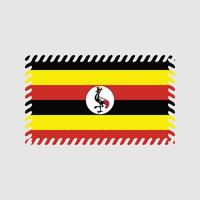 Uganda-Flaggenvektor. Nationalflagge vektor