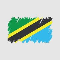 tanzania flagga borste vektor. National flagga vektor