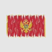 montenegro flagga penseldrag. National flagga vektor