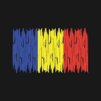 Rumänien flagga penseldrag. National flagga vektor