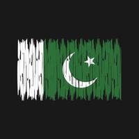 pakistanska flaggan penseldrag. National flagga vektor