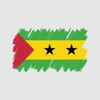 sao Tome och Principe flagga borste vektor. National flagga vektor