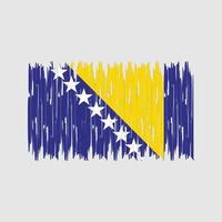 Pinselstriche mit Bosnien-Flagge. Nationalflagge vektor
