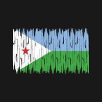 djibouti flaggan penseldrag. National flagga vektor