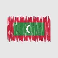 maldivernas flagga penseldrag. National flagga vektor