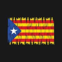 kataloniens flagga penseldrag. National flagga vektor