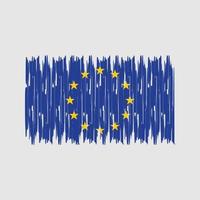 Pinselstriche der europäischen Flagge. Nationalflagge vektor