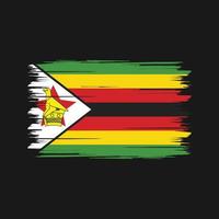zimbabwe flaggborste. National flagga vektor