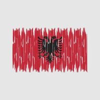 Albaniens flagga penseldrag. National flagga vektor