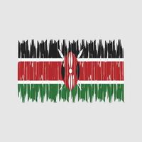 Pinselstriche der Kenia-Flagge. Nationalflagge vektor