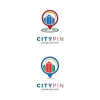 Satz von City-Pin-Symbol Vektor-Logo-Vorlage Illustration Design vektor