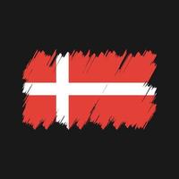 Pinselvektor der dänischen Flagge. Nationalflagge vektor