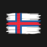 Flaggenpinsel der Färöer-Inseln. Nationalflagge vektor