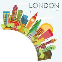 abstrakte londoner skyline mit farbigen gebäuden und kopierraum. vektor
