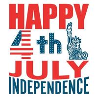glad 4 juli självständighetsdagen USA t-shirt design vektor