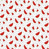 Muster mit Wassermelonenstücken auf einem Hintergrund mit Wassermelonenkernen, Hintergrund, Karte vektor