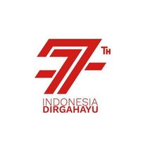 77th indonesia independence day logotyp. dirgahayu översätts till livslängd eller långlivad vektor