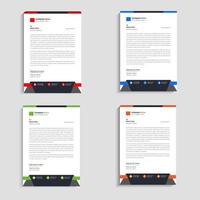 ren och professionell företagsföretags malldesign för brevpapper med färgvariation vektor