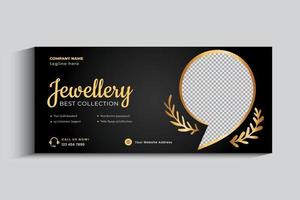 smycken business cover banner designmall. guldprydnad inlägg på sociala medier vektor