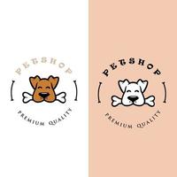 Logo-Vorlage für die Tierhandlung. etikettengestaltungselemente für tierhandlungen, zoogeschäfte, tierpflege und waren für tiere. vektor