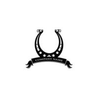hästskosymbol eller etikett. hästsko ikonen svart vektorillustration vektor