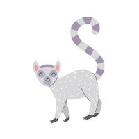 süßer Lemur auf weißem Hintergrund. vektor kindliche illustration
