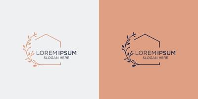 logo design heminredning och varumärkeskort vektor